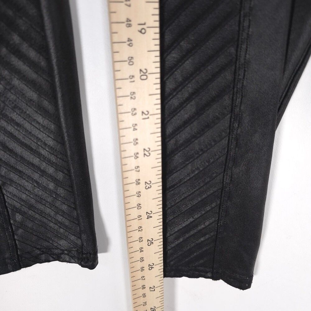 SPANX‎ Faux Leather Size XL Very Black Shiny Moto Leggings 20136R Stretch - Picture 5 of 11